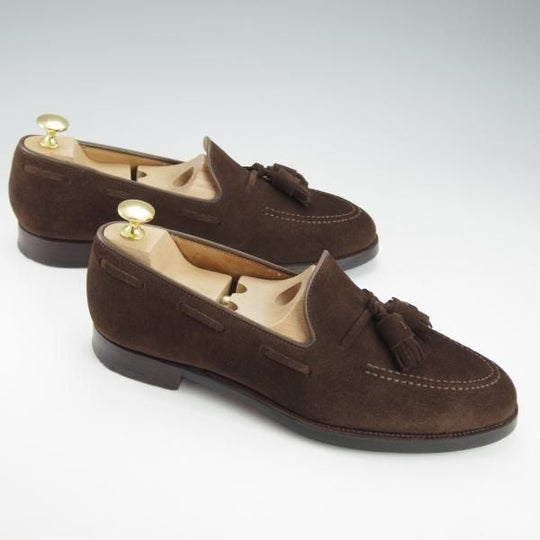 極上★クロケット&ジョーンズ 6E【定価￥75,900-★CAVENDISH 3/ビームスF別注】タッセルローファー/スエード/濃茶/Crockett&Jones★i347