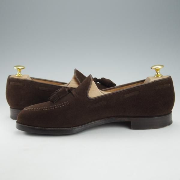 極上★クロケット&ジョーンズ 6E【定価￥75,900-★CAVENDISH 3/ビームスF別注】タッセルローファー/スエード/濃茶/Crockett&Jones★i347