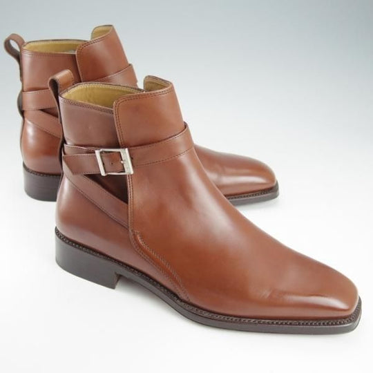 極美品★(伊)サルヴァトーレ・フェラガモ 8EE【ブラックラピド製法★ジョッパーブーツ/カーフ】茶/メンズ/Salvatore Ferragamo★i351