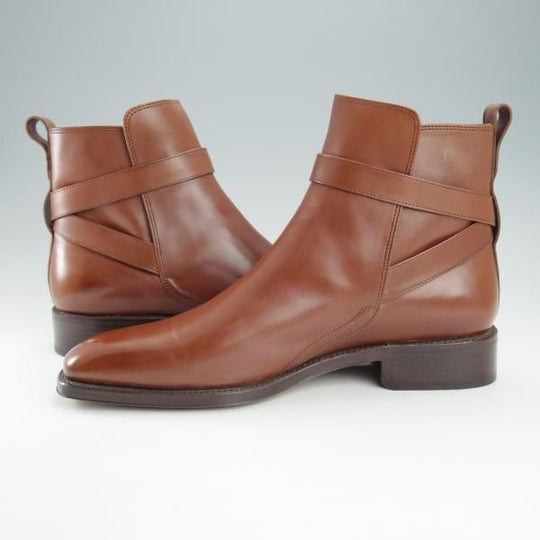 極美品★(伊)サルヴァトーレ・フェラガモ 8EE【ブラックラピド製法★ジョッパーブーツ/カーフ】茶/メンズ/Salvatore Ferragamo★i351