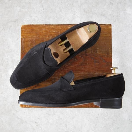 ほぼ試着程度★(英)ガジアーノ&ガーリング 7E【モデル定価￥242,000-★ANTIBES/アンティーブス】ローファー/黒/GAZIANO&GIRLING★i353