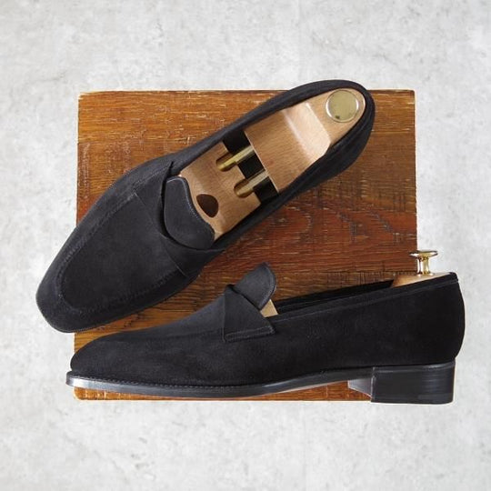 ほぼ試着程度★(英)ガジアーノ&ガーリング 7E【モデル定価￥242,000-★ANTIBES/アンティーブス】ローファー/黒/GAZIANO&GIRLING★i353