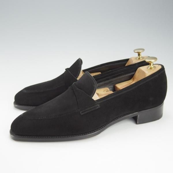 ほぼ試着程度★(英)ガジアーノ&ガーリング 7E【モデル定価￥242,000-★ANTIBES/アンティーブス】ローファー/黒/GAZIANO&GIRLING★i353