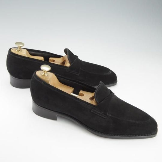 ほぼ試着程度★(英)ガジアーノ&ガーリング 7E【モデル定価￥242,000-★ANTIBES/アンティーブス】ローファー/黒/GAZIANO&GIRLING★i353