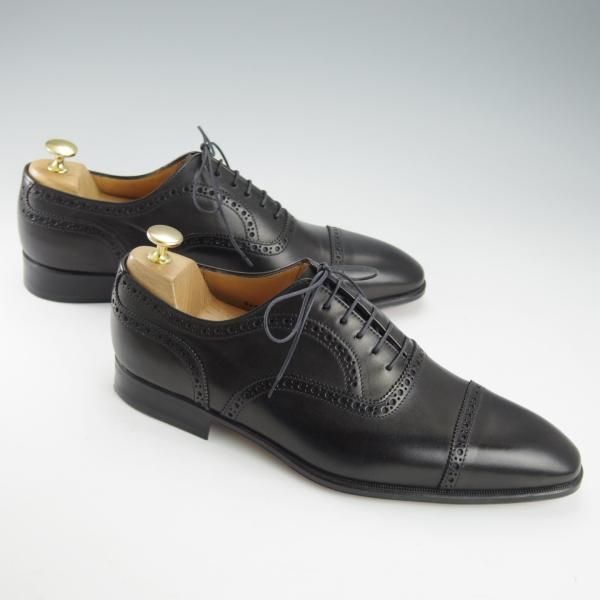 未使用★(伊)タニノクリスチー SIZE 8.5【デッドストック品★クォーターブローグ/129692】カーフ/黒/メンズ/TANINO CRISCI★i354