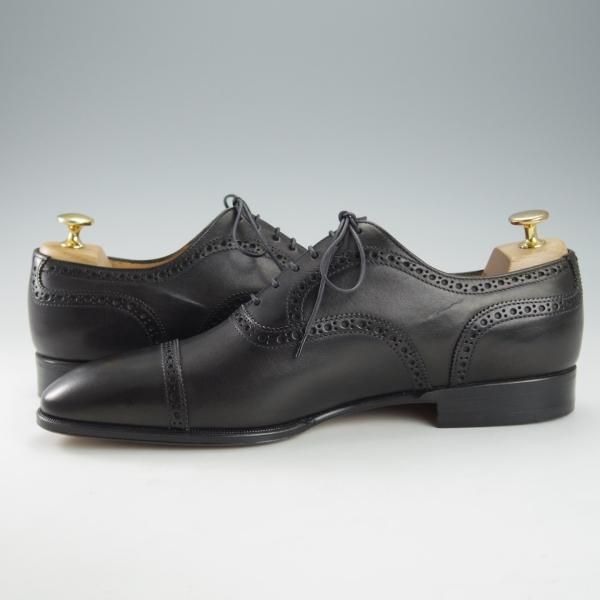 未使用★(伊)タニノクリスチー SIZE 8.5【デッドストック品★クォーターブローグ/129692】カーフ/黒/メンズ/TANINO CRISCI★i354