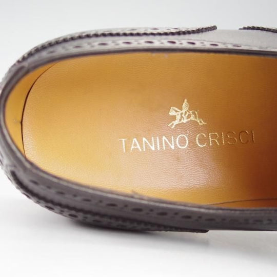 未使用★(伊)タニノクリスチー SIZE 8.5【デッドストック品★クォーターブローグ/129692】カーフ/黒/メンズ/TANINO CRISCI★i354