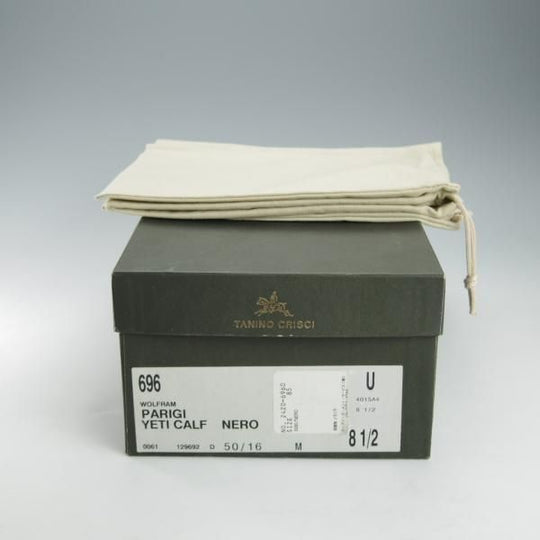 未使用★(伊)タニノクリスチー SIZE 8.5【デッドストック品★クォーターブローグ/129692】カーフ/黒/メンズ/TANINO CRISCI★i354