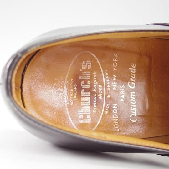 極上★チャーチ 85E/UK8.5【旧チャーチ★73ラスト/ブックバインダーカーフ】3都市ロゴ/モンクストラップ/黒/メンズ/Church's★i355