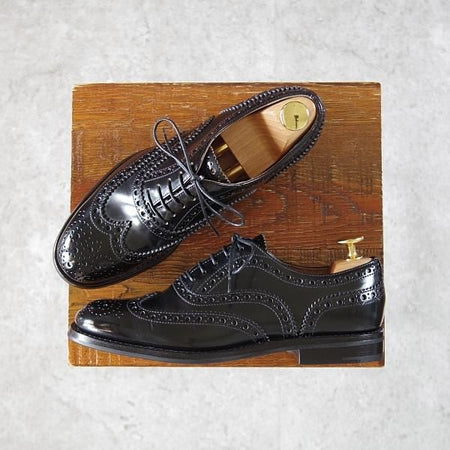 極美品★チャーチ(レディース) SIZE 35【定価￥155,100-★バーウッド/BURWOOD WG】ポリッシュドバインダーカーフ/黒/Church's★i362