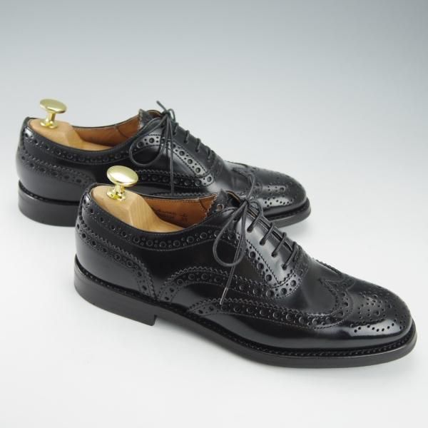 極美品★チャーチ(レディース) SIZE 35【定価￥155,100-★バーウッド/BURWOOD WG】ポリッシュドバインダーカーフ/黒/Church's★i362