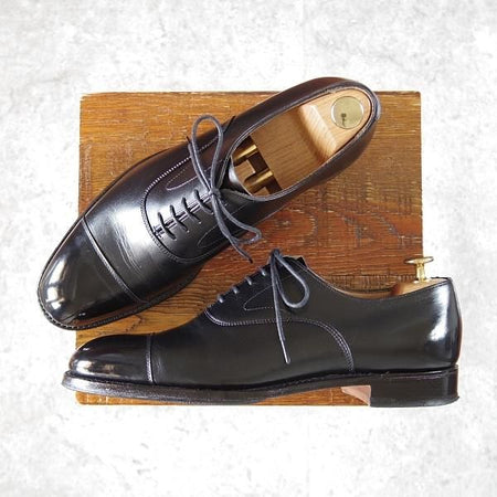 美品★(英)チーニー 7F【定価￥78,100-★アルフレッド/ALFRED】125ラスト/ストレートチップ/カーフ/黒/メンズ/CHEANEY★i363
