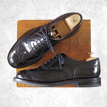 美品★チャーチ 75G/UK7.5【定価￥160,600-★ライトウェイトソール仕様/BURWOOD RLW】バーウッド/81ラスト/フルブローグ/Church's★i364