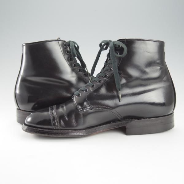 ★オールデン 5E【貴重★旧ロゴ/レースアップブーツ】502/パンチドキャップトゥ/黒/メンズ/Alden★i365
