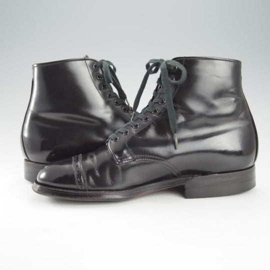 ★オールデン 5E【貴重★旧ロゴ/レースアップブーツ】502/パンチドキャップトゥ/黒/メンズ/Alden★i365