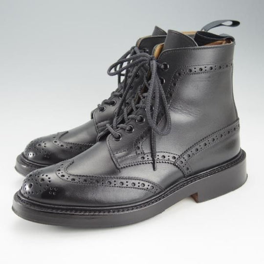 美品★トリッカーズ SIZE 5【モデル定価￥88,000-★ユニオンワークス別注/ストウ/STOW】5634/カントリーブーツ/黒/Tricker's★i366