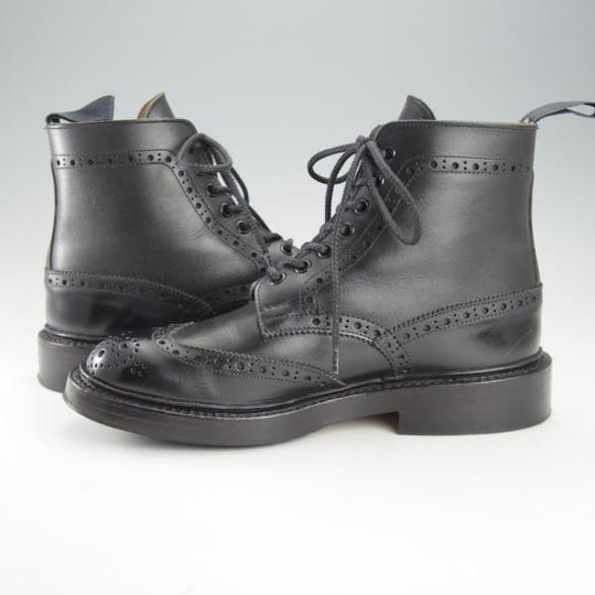 美品★トリッカーズ SIZE 5【モデル定価￥88,000-★ユニオンワークス別注/ストウ/STOW】5634/カントリーブーツ/黒/Tricker's★i366