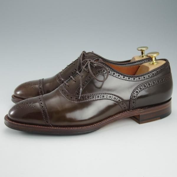 極美品★オールデン 8.5D【貴重★シガー色/コードバン/9084】ハンプトンラスト/セミブローグ/茶/メンズ/ALDEN★i367