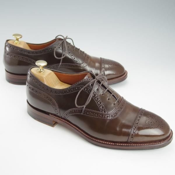 極美品★オールデン 8.5D【貴重★シガー色/コードバン/9084】ハンプトンラスト/セミブローグ/茶/メンズ/ALDEN★i367