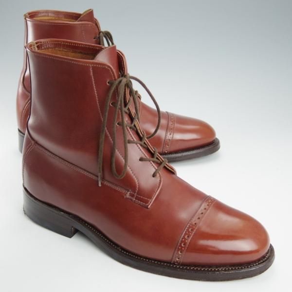 ★(英)シュナイダーブーツ UK6程度【国内定価15万円程度★パドックブーツ/レースアップブーツ】カーフ/茶/メンズ/SCHNIEDER BOOTS★i368