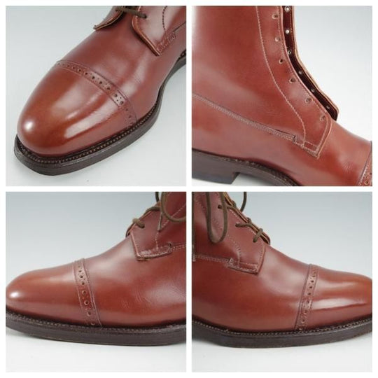 ★(英)シュナイダーブーツ UK6程度【国内定価15万円程度★パドックブーツ/レースアップブーツ】カーフ/茶/メンズ/SCHNIEDER BOOTS★i368