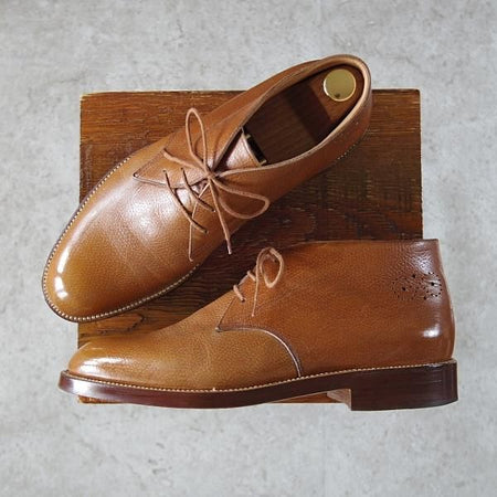 美品★(伊)シルヴァノ・ラッタンジ SIZE 8【高額★オーダー品/ハンドソーンウェルテッド製法】チャッカブーツ/薄茶/Silvano Lattanzi★i370