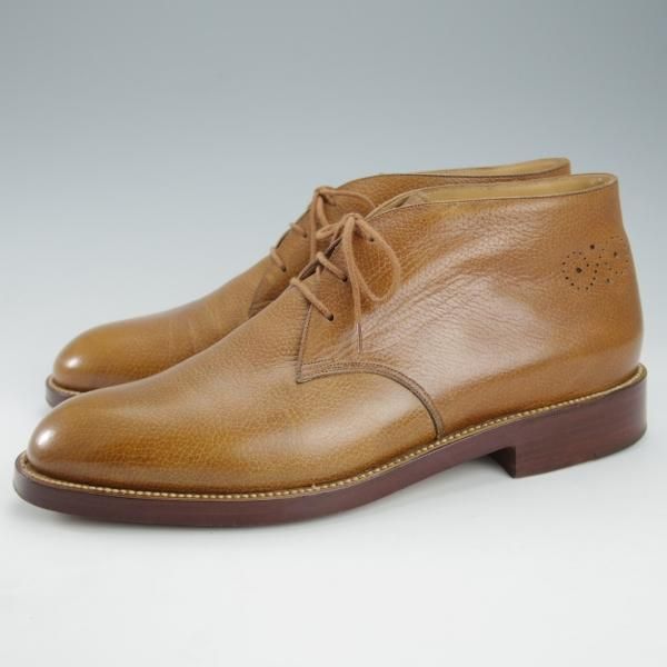 美品★(伊)シルヴァノ・ラッタンジ SIZE 8【高額★オーダー品/ハンドソーンウェルテッド製法】チャッカブーツ/薄茶/Silvano Lattanzi★i370