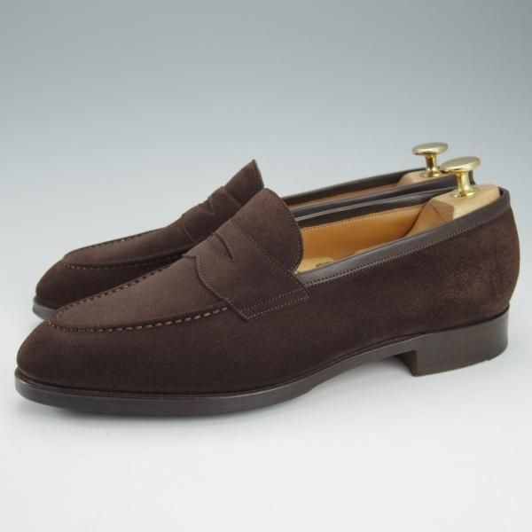 極美品★(英)フォスター&サン 6E【定価￥154,000-★コインローファー/BURFORD】スエード/濃茶/メンズ/FOSTER&SON★i374