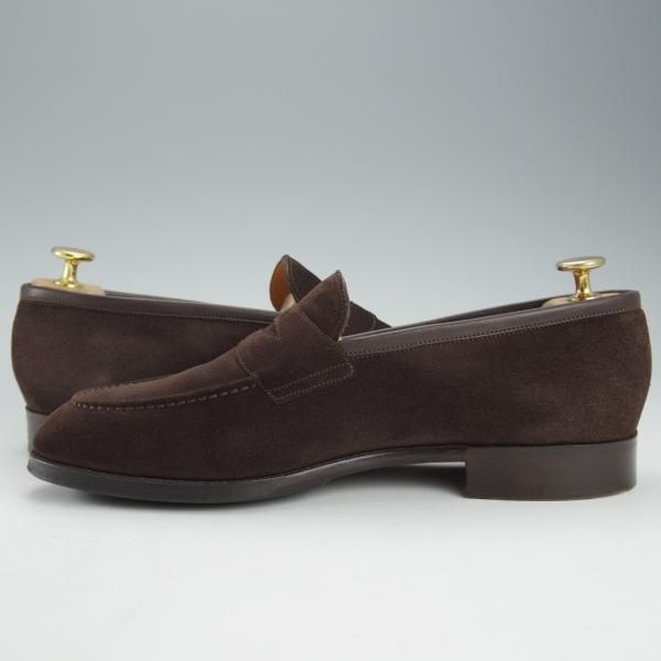 極美品★(英)フォスター&サン 6E【定価￥154,000-★コインローファー/BURFORD】スエード/濃茶/メンズ/FOSTER&SON★i374