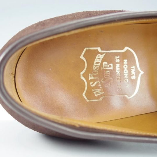 極美品★(英)フォスター&サン 6E【定価￥154,000-★コインローファー/BURFORD】スエード/濃茶/メンズ/FOSTER&SON★i374