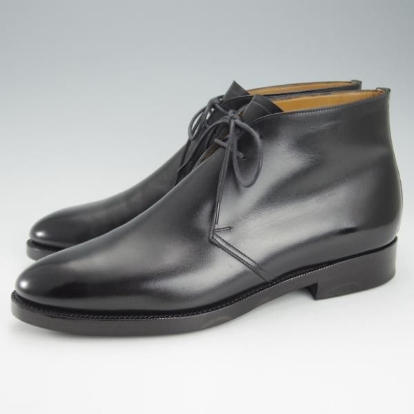 極美品★(英)フォスター&サン 6E【定価￥165,000-★ダイナイトソール仕様/STUDLEY】05ラスト/チャッカブーツ/カーフ/黒/FOSTER&SON★i375