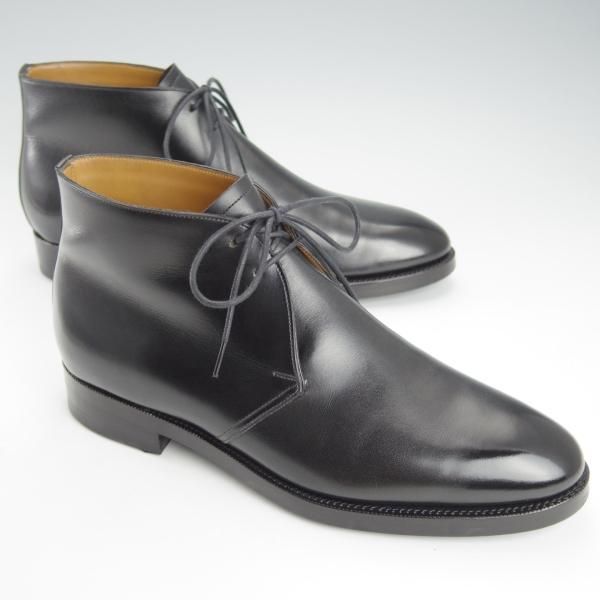 極美品★(英)フォスター&サン 6E【定価￥165,000-★ダイナイトソール仕様/STUDLEY】05ラスト/チャッカブーツ/カーフ/黒/FOSTER&SON★i375