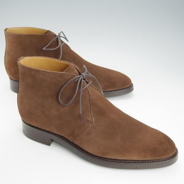 極美品★(英)フォスター&サン 6.5E【定価￥165,000-★ダイナイトソール/STUDLEY】05ラスト/チャッカブーツ/スエード/茶/FOSTER&SON★i376