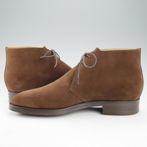 極美品★(英)フォスター&サン 6.5E【定価￥165,000-★ダイナイトソール/STUDLEY】05ラスト/チャッカブーツ/スエード/茶/FOSTER&SON★i376