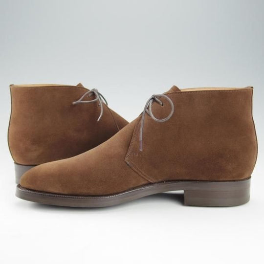 極美品★(英)フォスター&サン 6.5E【定価￥165,000-★ダイナイトソール/STUDLEY】05ラスト/チャッカブーツ/スエード/茶/FOSTER&SON★i376