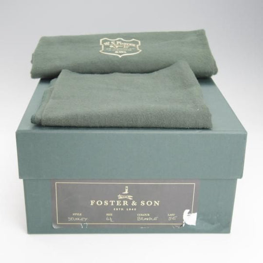 極美品★(英)フォスター&サン 6.5E【定価￥165,000-★ダイナイトソール/STUDLEY】05ラスト/チャッカブーツ/スエード/茶/FOSTER&SON★i376