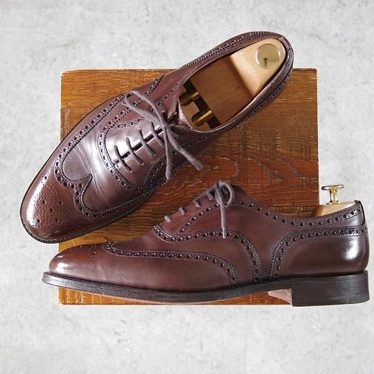 極美品★チャーチ 95F/UK9.5【現行定価￥176,000-★チェットウィンド/CHETWYND】173ラスト/フルブローグ/カーフ/濃茶/Church's★i381