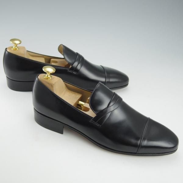 未使用★(伊)タニノクリスチー SIZE 6【デッドストック品★ローファー/121905】スリッポン/カーフ/黒/メンズ/TANINO CRISCI★i382