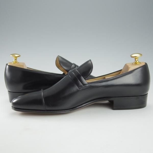 未使用★(伊)タニノクリスチー SIZE 6【デッドストック品★ローファー/121905】スリッポン/カーフ/黒/メンズ/TANINO CRISCI★i382