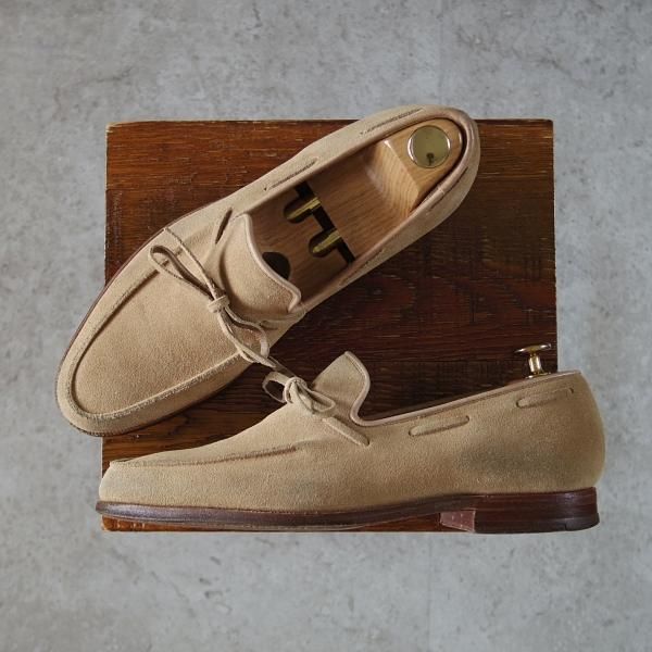 ★クロケット&ジョーンズ 7E【★リボンローファー/HAYLING 2】366ラスト/スエード/薄茶/メンズ/Crockett&Jones★i384