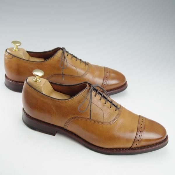 ★(米)アレンエドモンズ 8.5D【貴重★ブルックスブラザーズ別注/BROOKS BROTHERS】パンチドキャップトゥ/薄茶/ALLEN EDMONDS★i386