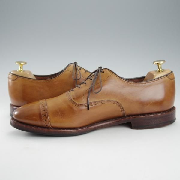★(米)アレンエドモンズ 8.5D【貴重★ブルックスブラザーズ別注/BROOKS BROTHERS】パンチドキャップトゥ/薄茶/ALLEN EDMONDS★i386