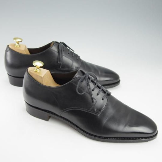 極美品★(浅草)RENDO/レンド SIZE 8.5【定価￥49,500-★プレーントゥ/7704/R770ラスト】カーフ/黒/メンズ★i390