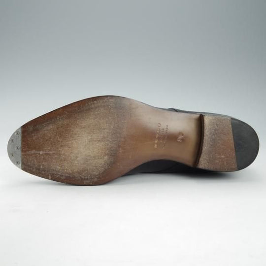 極美品★(浅草)RENDO/レンド SIZE 8.5【定価￥49,500-★プレーントゥ/7704/R770ラスト】カーフ/黒/メンズ★i390