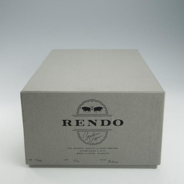極美品★(浅草)RENDO/レンド SIZE 8.5【定価￥49,500-★プレーントゥ/7704/R770ラスト】カーフ/黒/メンズ★i390