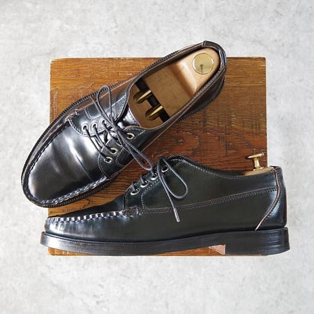 極上★(米)YUKETEN/ユケテン 8.5D【コードバン仕様★ホーウィン社スタンプ多数/1007】モカシン/Uチップ/紺/メンズ★i411