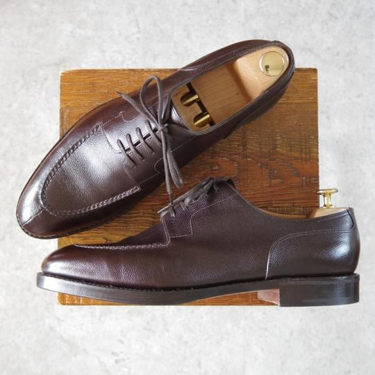 美品★ジョンロブ 9.5E【定価￥245,100-★HARLYN/スキンステッチ/8695ラスト】Uチップ/グレインレザー/濃茶/JOHN LOBB★i413