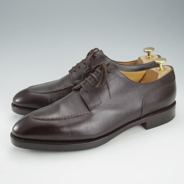 美品★ジョンロブ 9.5E【定価￥245,100-★HARLYN/スキンステッチ/8695ラスト】Uチップ/グレインレザー/濃茶/JOHN LOBB★i413