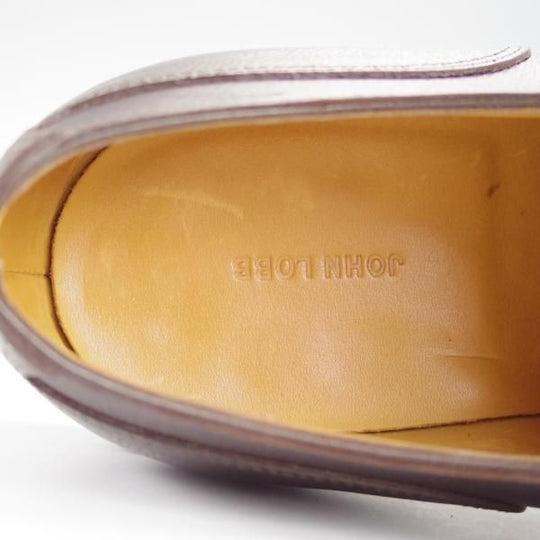 美品★ジョンロブ 9.5E【定価￥245,100-★HARLYN/スキンステッチ/8695ラスト】Uチップ/グレインレザー/濃茶/JOHN LOBB★i413