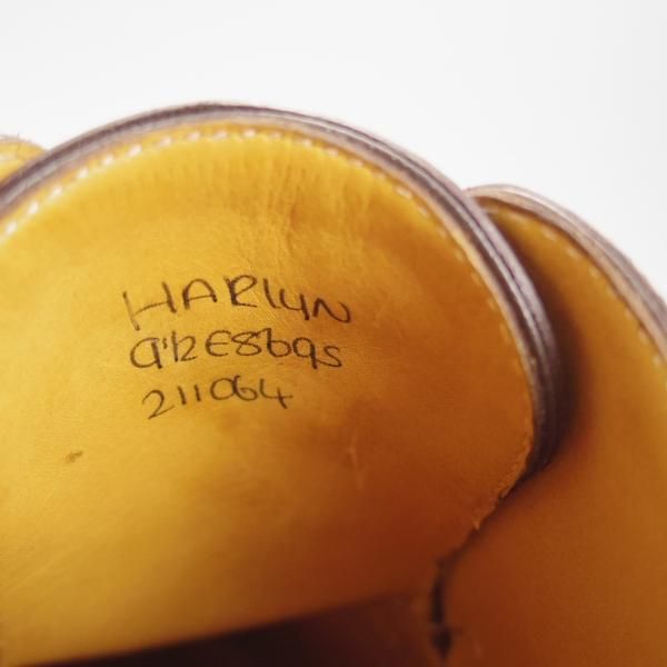 美品★ジョンロブ 9.5E【定価￥245,100-★HARLYN/スキンステッチ/8695ラスト】Uチップ/グレインレザー/濃茶/JOHN LOBB★i413